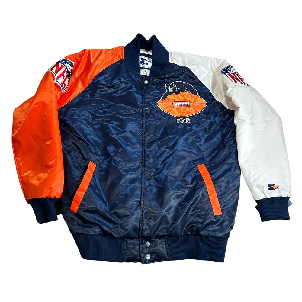 Starter Throwback Chicago Bears NFL‎ Satin Varsity Bomber Jacket XXL NWT